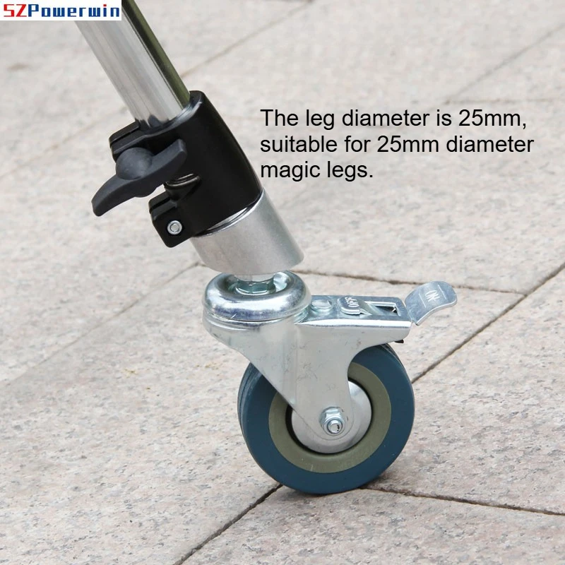 3Pcs C-Stand Swivel Caster Wheels Set 25MM Diameter For Photography Heavy Duty Stainless Steel C-Stand Special Wheel Accessories