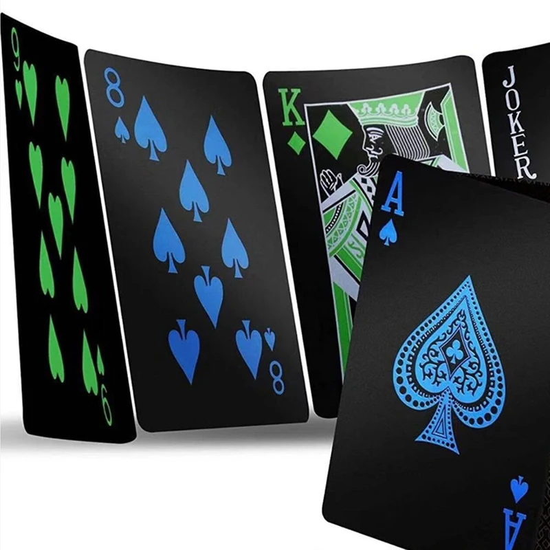 Black Green Blue poker playing cards board games PVC child kids toys Waterproof Children toy White deck card game set collect