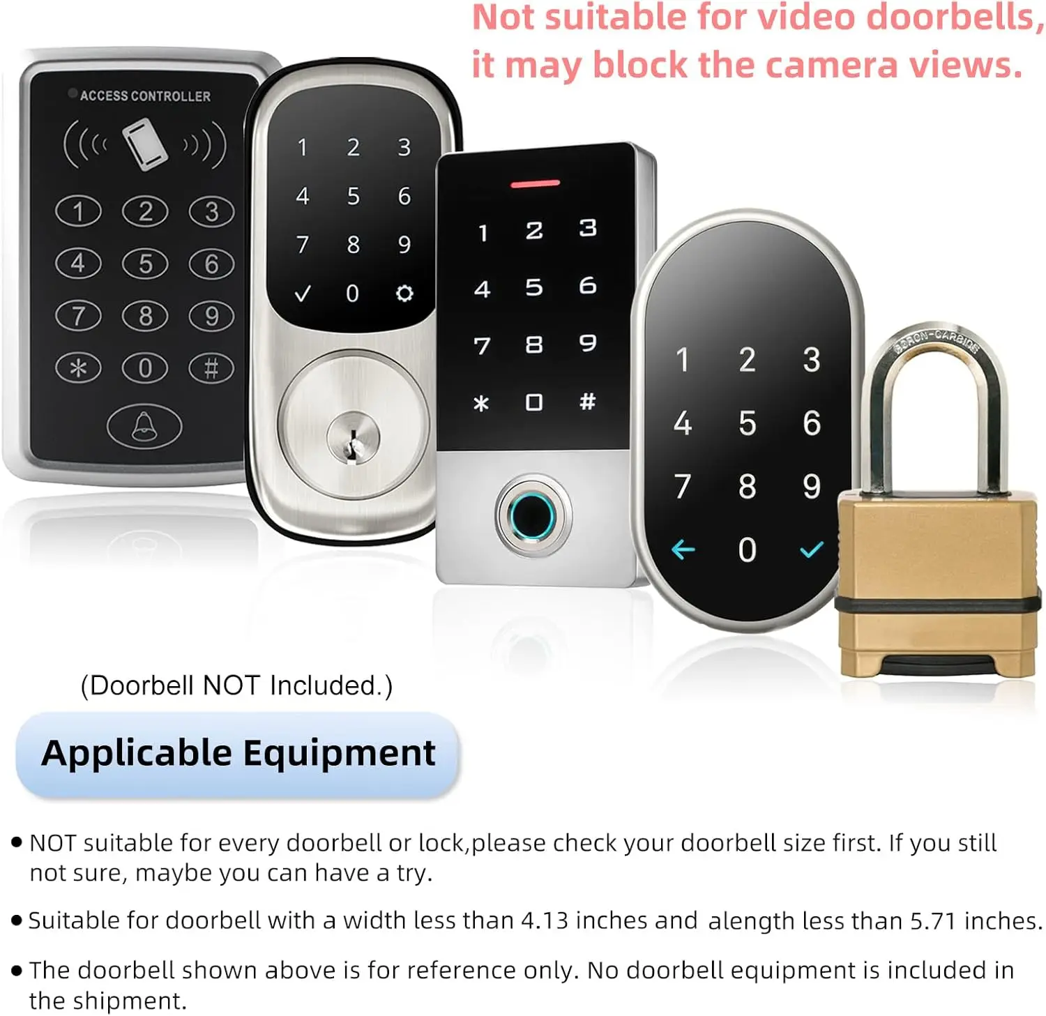 Doorbell Rain Cover Large Metal Access Control Cover Protector Camera Video Doorbell Cold Rolled Steel Shell Outdoor Keypad Shie