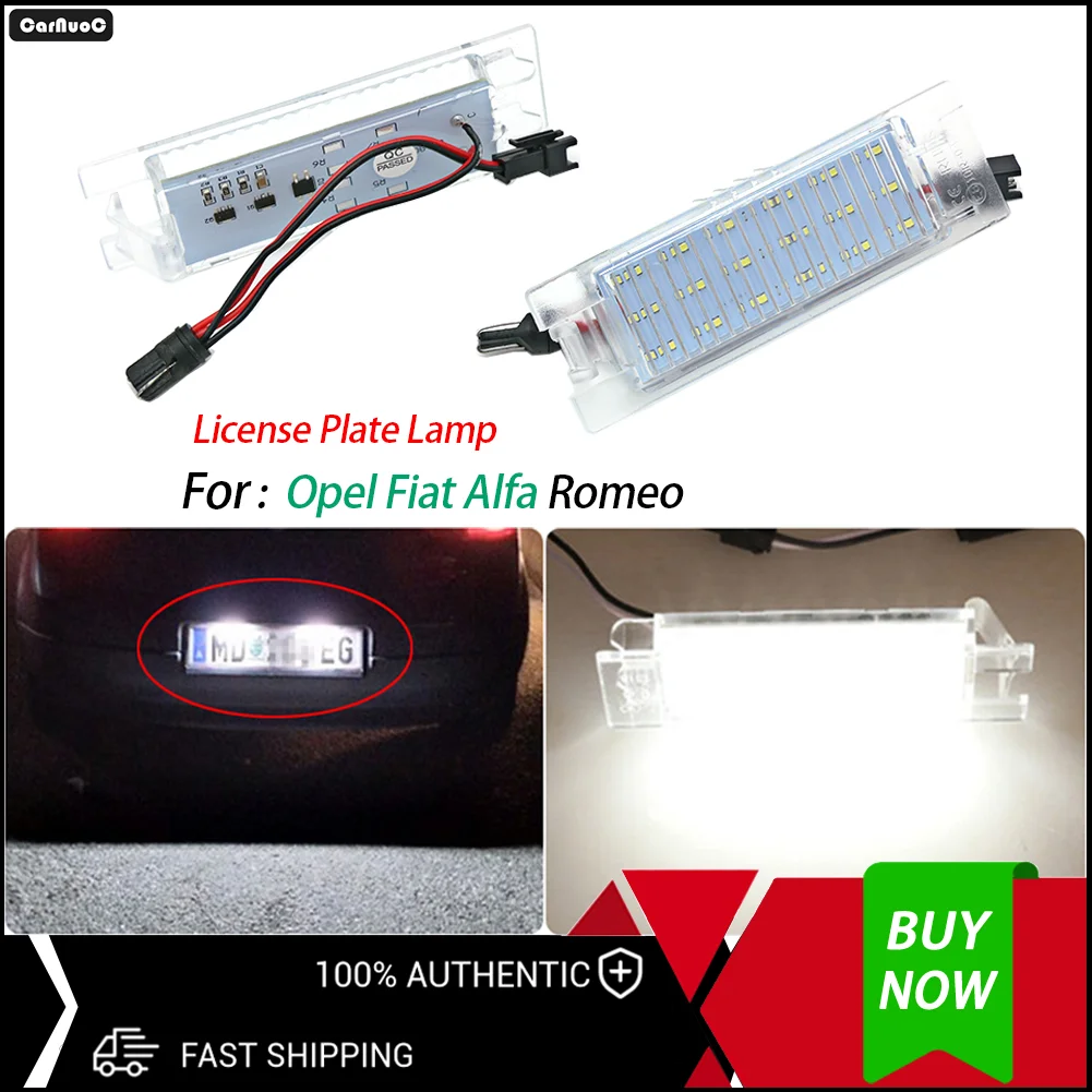 

For Opel Fiat Alfa Romeo 2Pcs Ultra Bright LED License Plate Lights