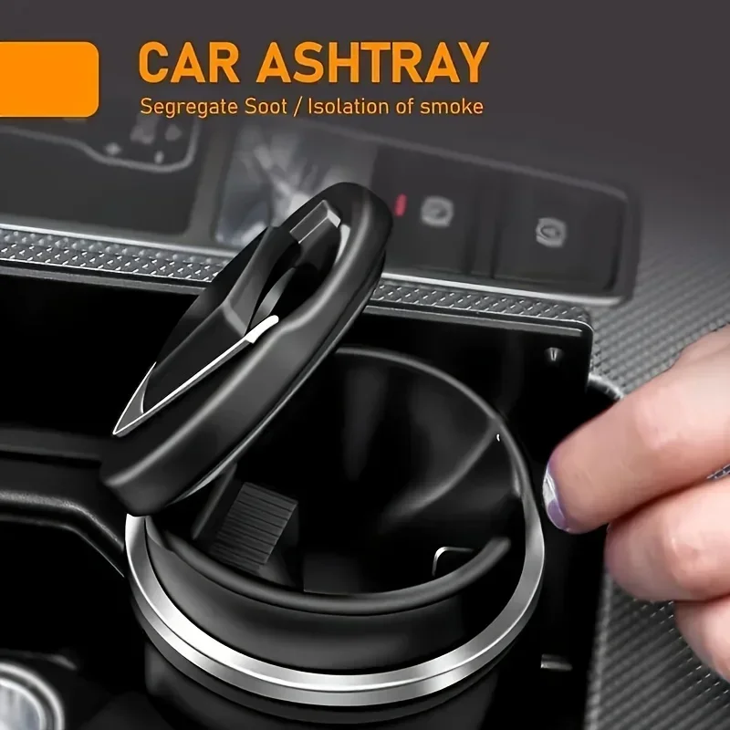 Portable LED Car Ashtray Cup - Detachable Fireproof Holder with Auto-Open Lid for BMW Auto Accessories view 5