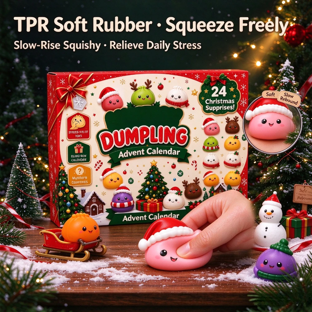 24 Days Christmas Dumpling Advent Calendar Christmas Countdown Blind Box Stress Relief Sensory Toy Festive Party Favor Gifts