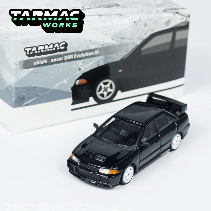 TW 1:64 Tarmac Works Lancer GSR Evo III Black alloy car model