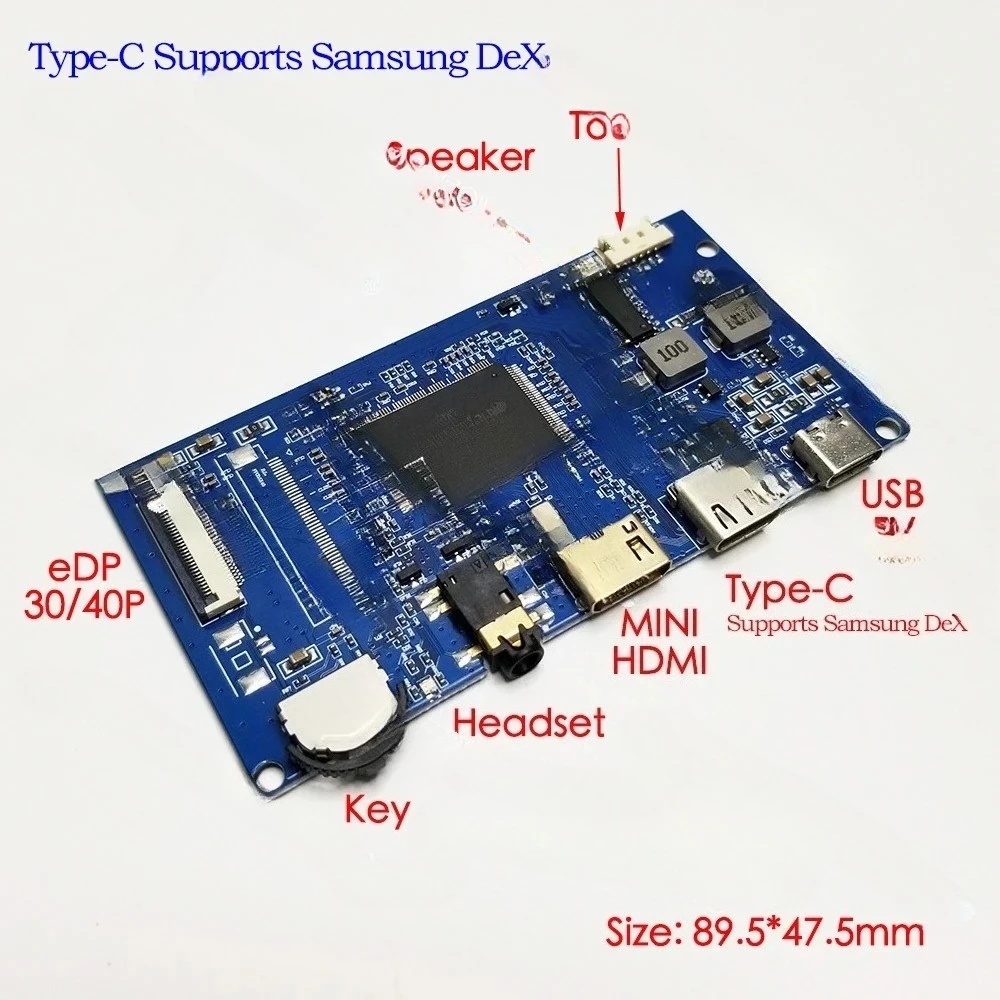 

Universal LCD Driver Board Mini Type-C 30/40Pin EDP for IPS Screen Multi-Resolution