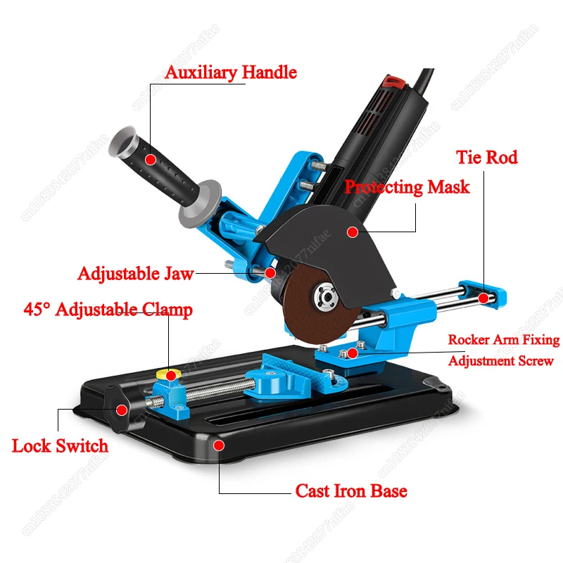 DIY Angle Grinder Stand Grinder Holder Cutter Support Bracket Adustable Angle With Dust Cover Cutting Machine for 100/125 Type