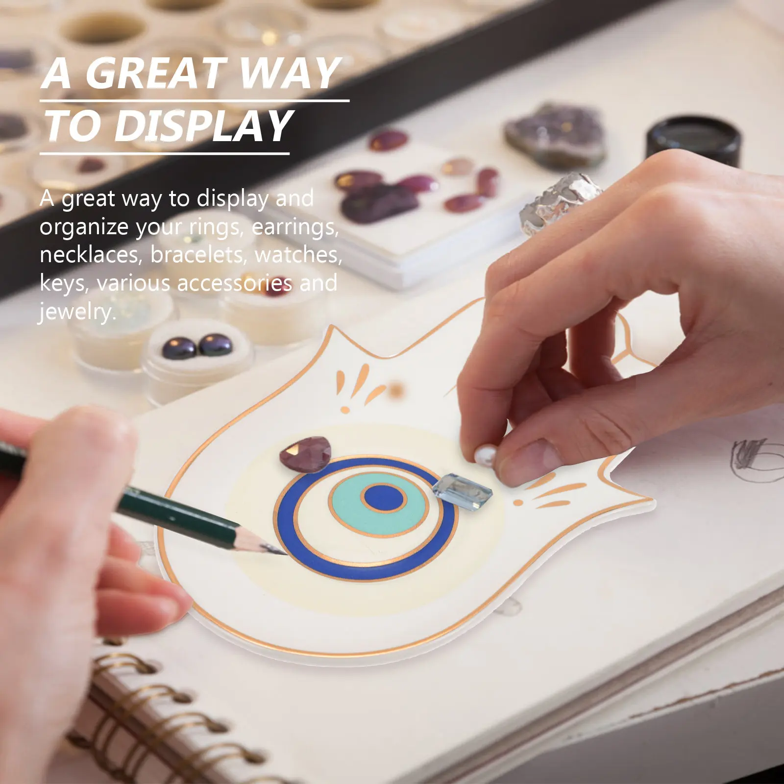 

Поднос для украшений в стиле Будды, высококачественный керамический органайзер для аксессуаров, подарок для женщин на день рождения