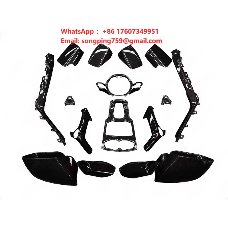 Hot Selling Dry Carbon Fiber Car Interiors With AC Vent Door Handle for Lambo Huracan LP580 LP610 2014-2018 Carbon Interior Kit
