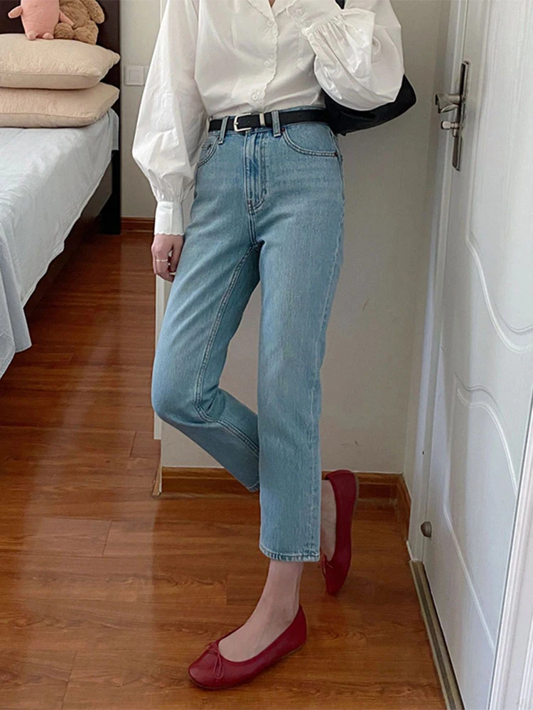 Relaxed Fit Straight Leg Petite Women Jeans Cargo Pants Women High Waisted Jeans Classic Japanese Y2k Streetwear Elegant Pants