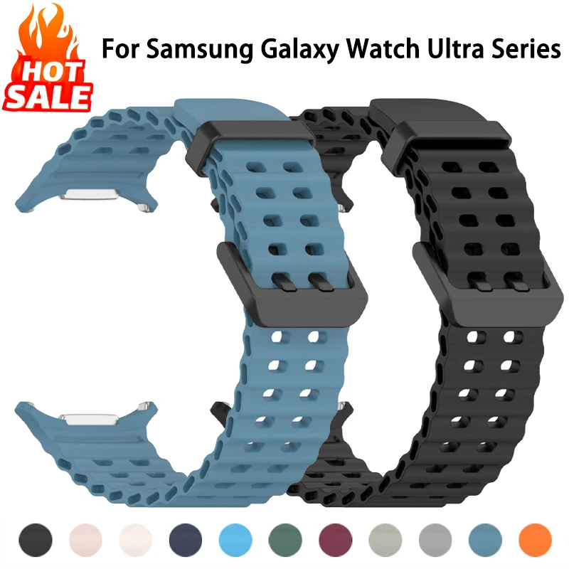Marine Band For Samsung Galaxy Watch Ultra(2025) Accessories Silicone Sport Bracelet Correa Galaxy Watch Ultra2 Ultra 47mm Strap image 3