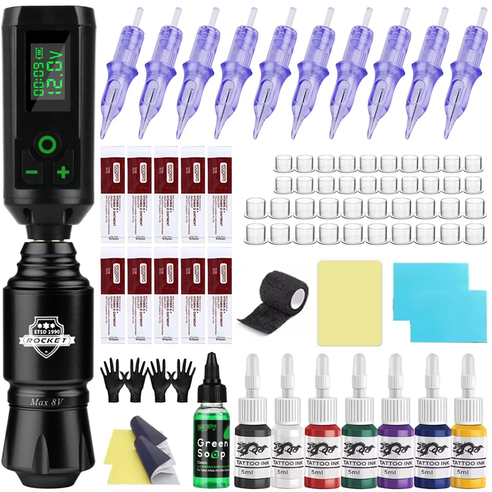 

Беспроводная тату-машинка, набор ручек, источник питания для татуировки 1200 мАч, набор тату-пистолетов, инструменты для перманентного макияжа для татуировщика