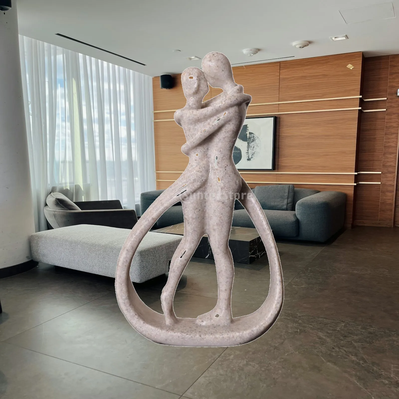 Romantic Couple Statue Resin Sculpture Modern Art Figurine for Table Mantel Shelf Decorative Home Ornament Gift Idea