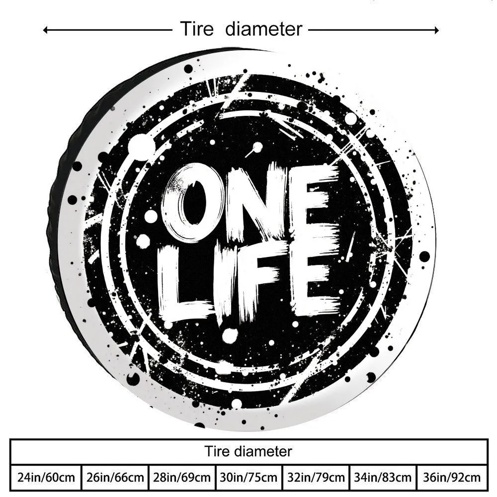 One Life Artistic Tire Cover Durable Polyester Fiber SUV Truck Spare Wheel Protector