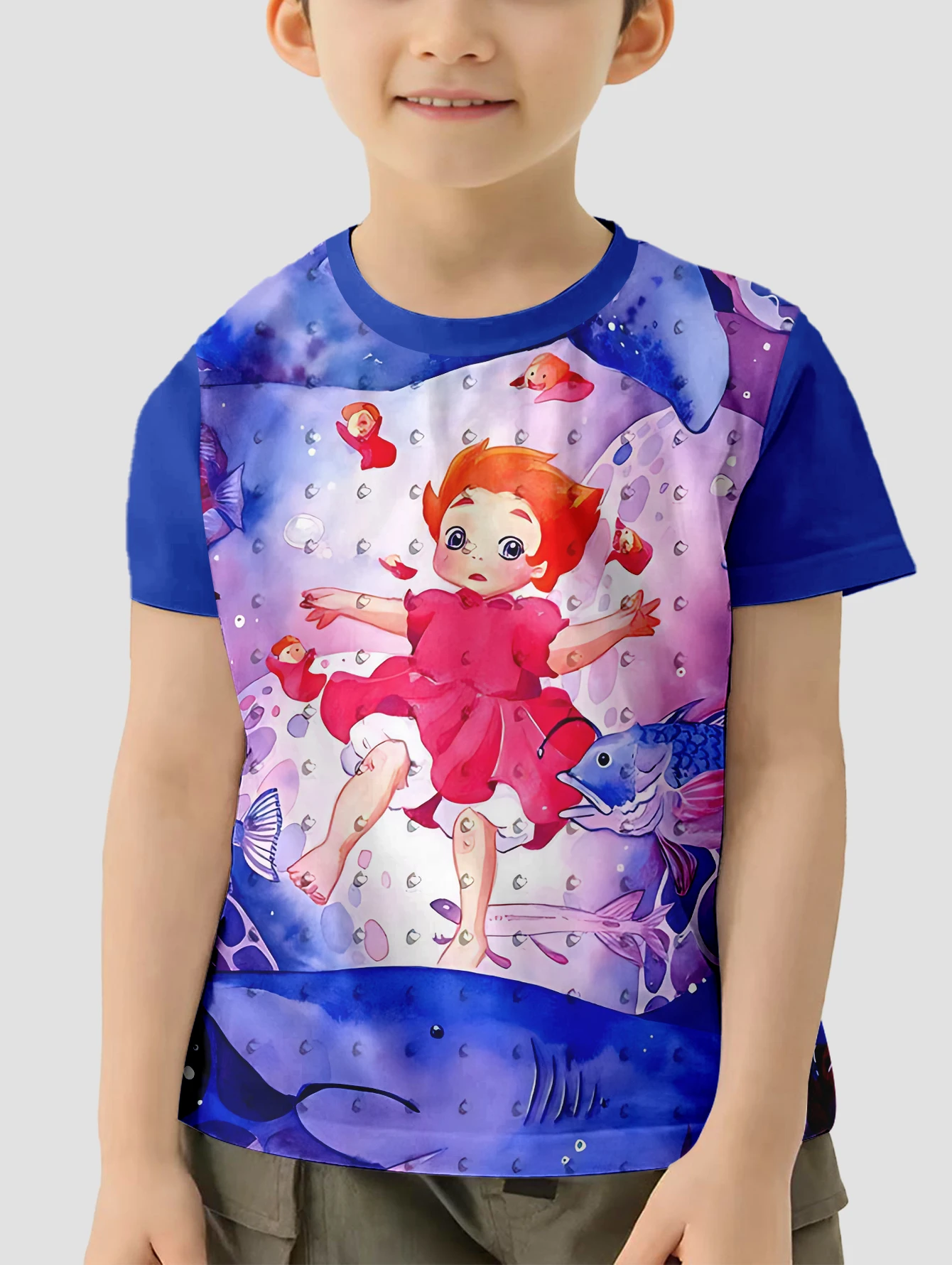 Cute Cartoon P-ponyos 3D Print Baby Clothing 5 to 14 Years Male Outdoor Clothes for Children Boy Girl Child T-Shirt Top Shirts