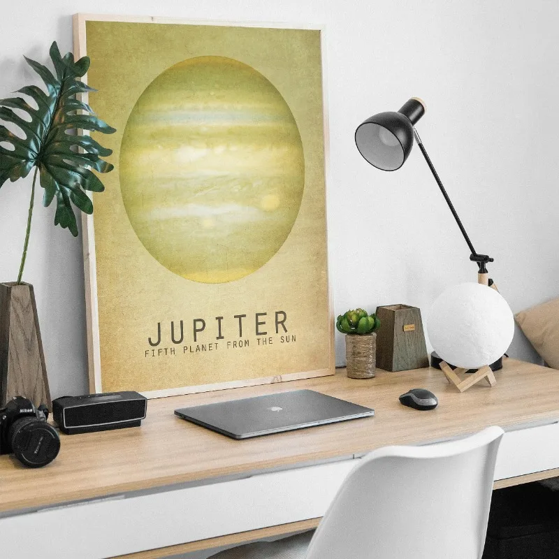 Solar System Planets Canvas Art Print Set Mercury Venus Mars Jupiter Saturn Uranus Neptune Wall Art Astronomy Classroom Decor