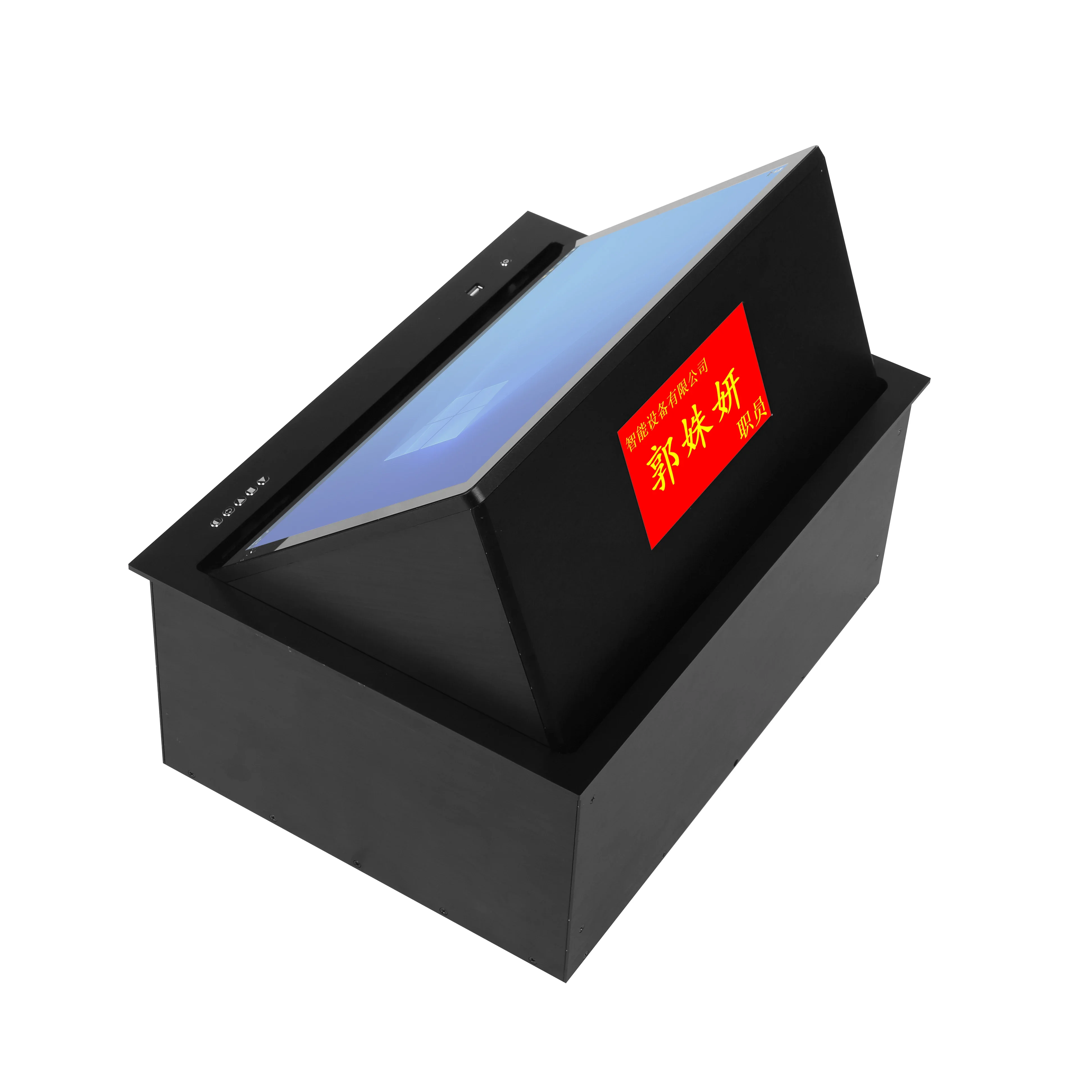 15.6 Inch Dual Screen Motorized Pop-up LCD for  Lift Touch Screen Modern Design Paperless Conference System Translation factory