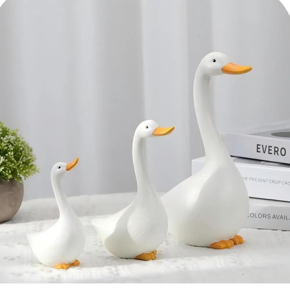 Simulated Long Neck White Duck Resin Decor Cartoon Animal Statue Outdoor Garden Decoration For Outdoor Garden Yard