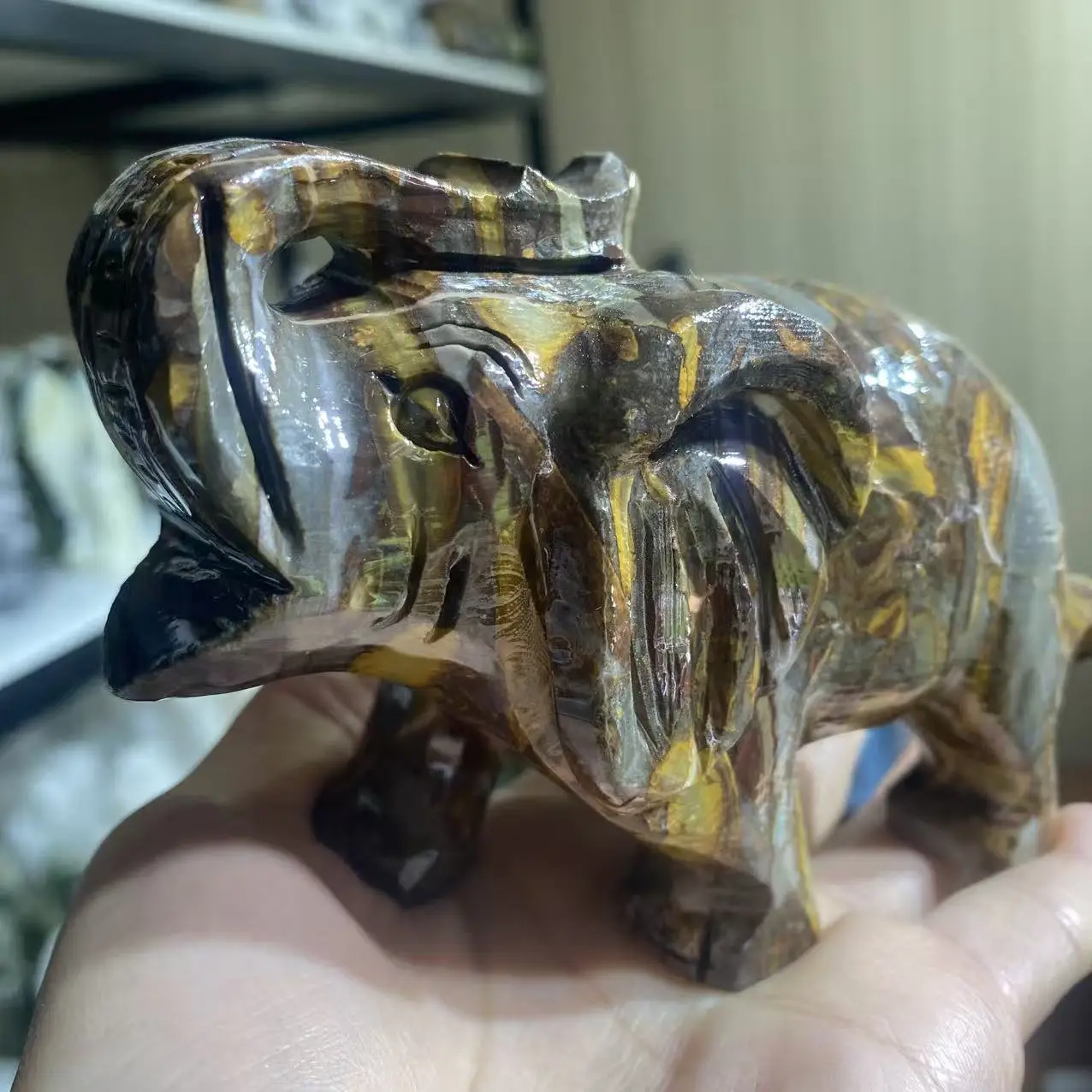 Natural Various Mixed Crystal Quartz Carvings Of Elephants, With Healing Properties, For Home Decoration, Demagnetizing Ornament