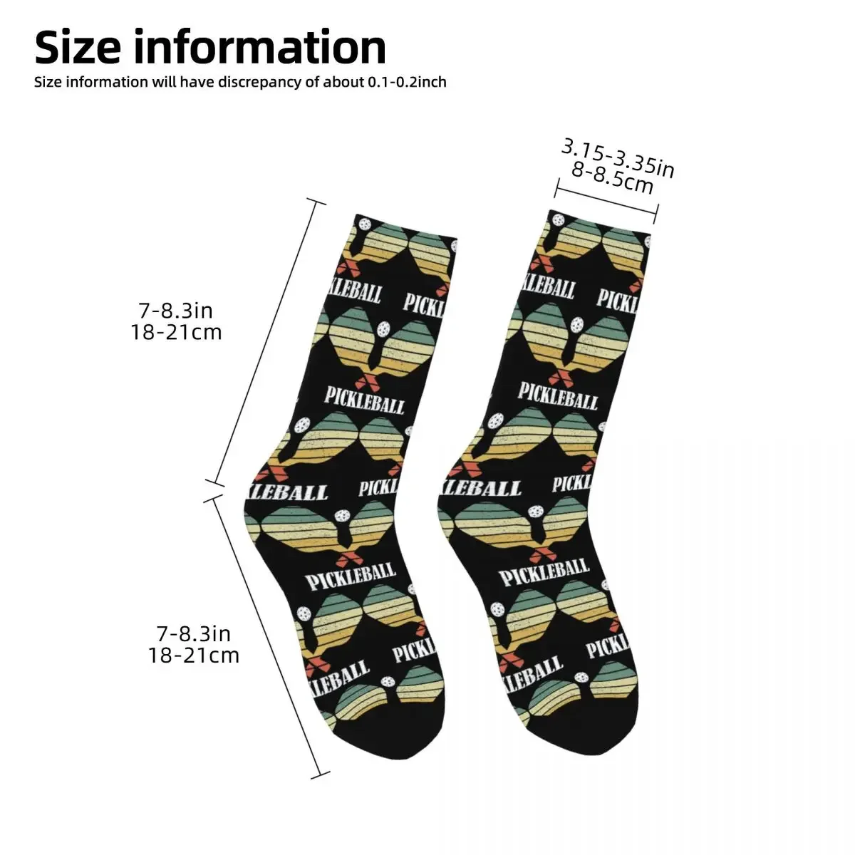 Pickleball Vintage Distressed Retro Player Socks Sweat Absorbing Stockings All Season Long Socks for Man Woman Birthday Present