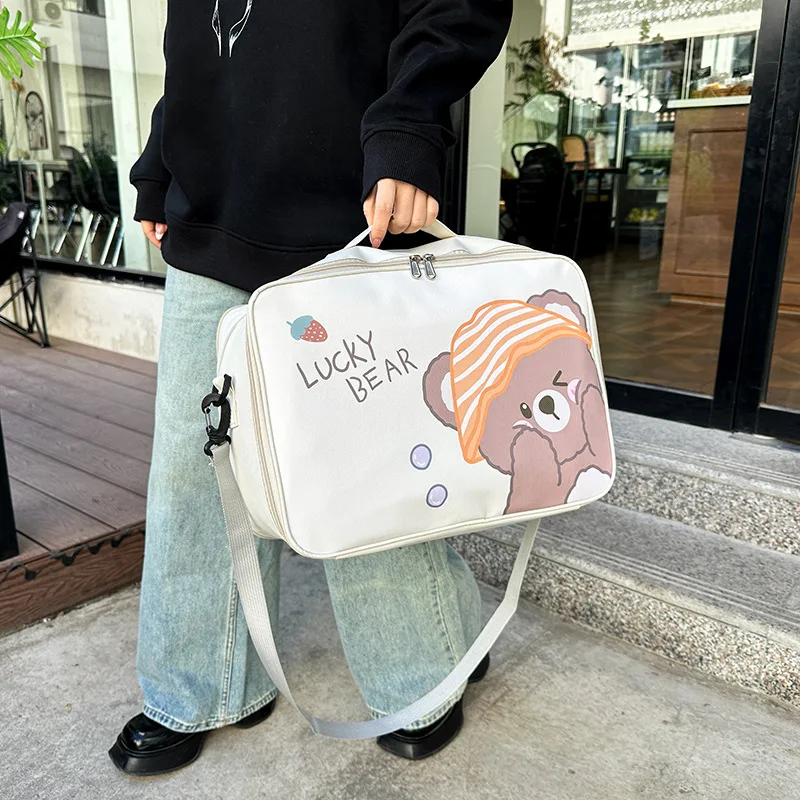 

1pcs Short Trip Storage Bag Clothes Organizer Bag Single Shoulder Bag Large Capacity Portable Luggage Travel Bag