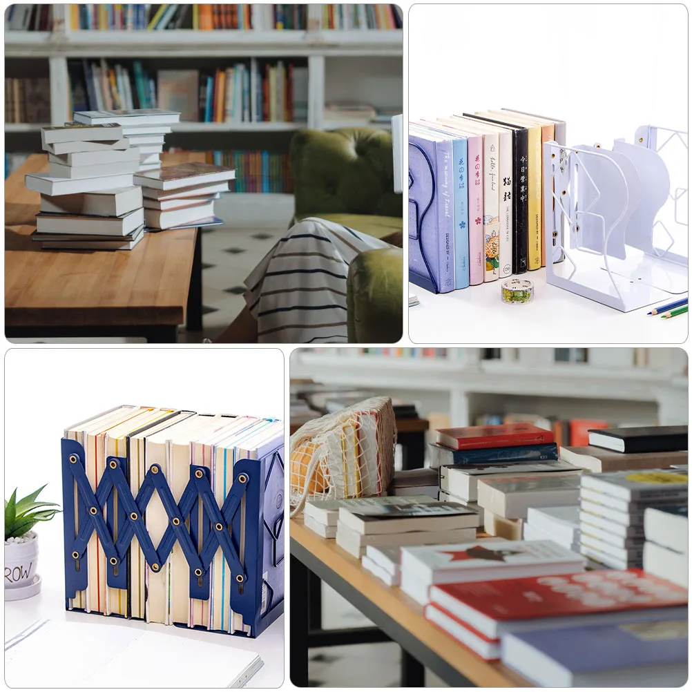 Sujetalibros de Metal ajustable, extremos de libros resistentes para oficina, hogar, Color aleatorio, organizador de libros de escritorio, soporte, estante de almacenamiento, catálogo