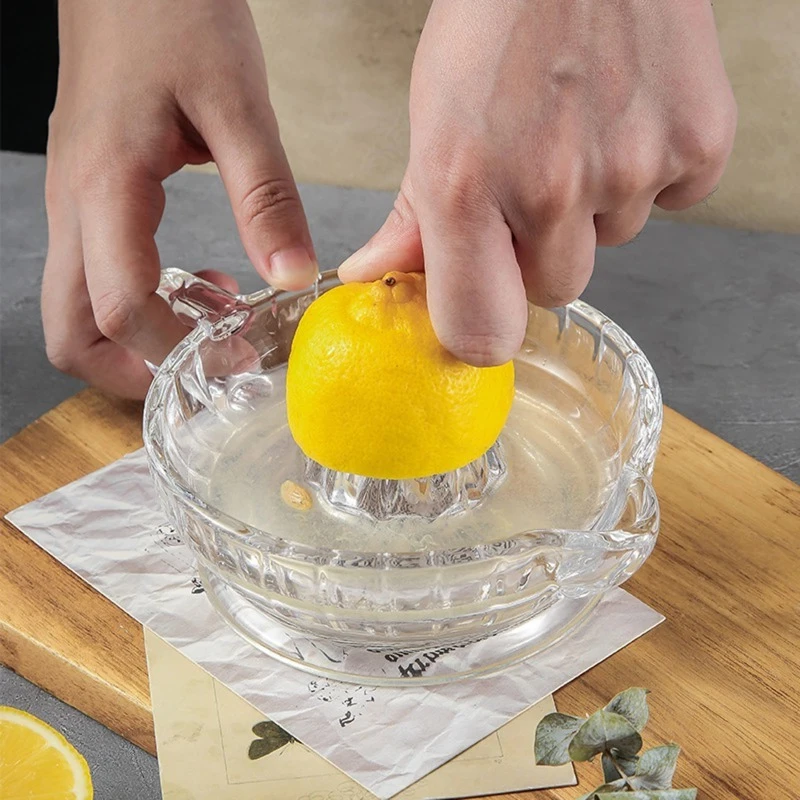 Exprimidor de limón de vidrio multifuncional manual Simple para el hogar, exprimidor de pomelo y zumo de naranja cítricos, herramienta de cocina