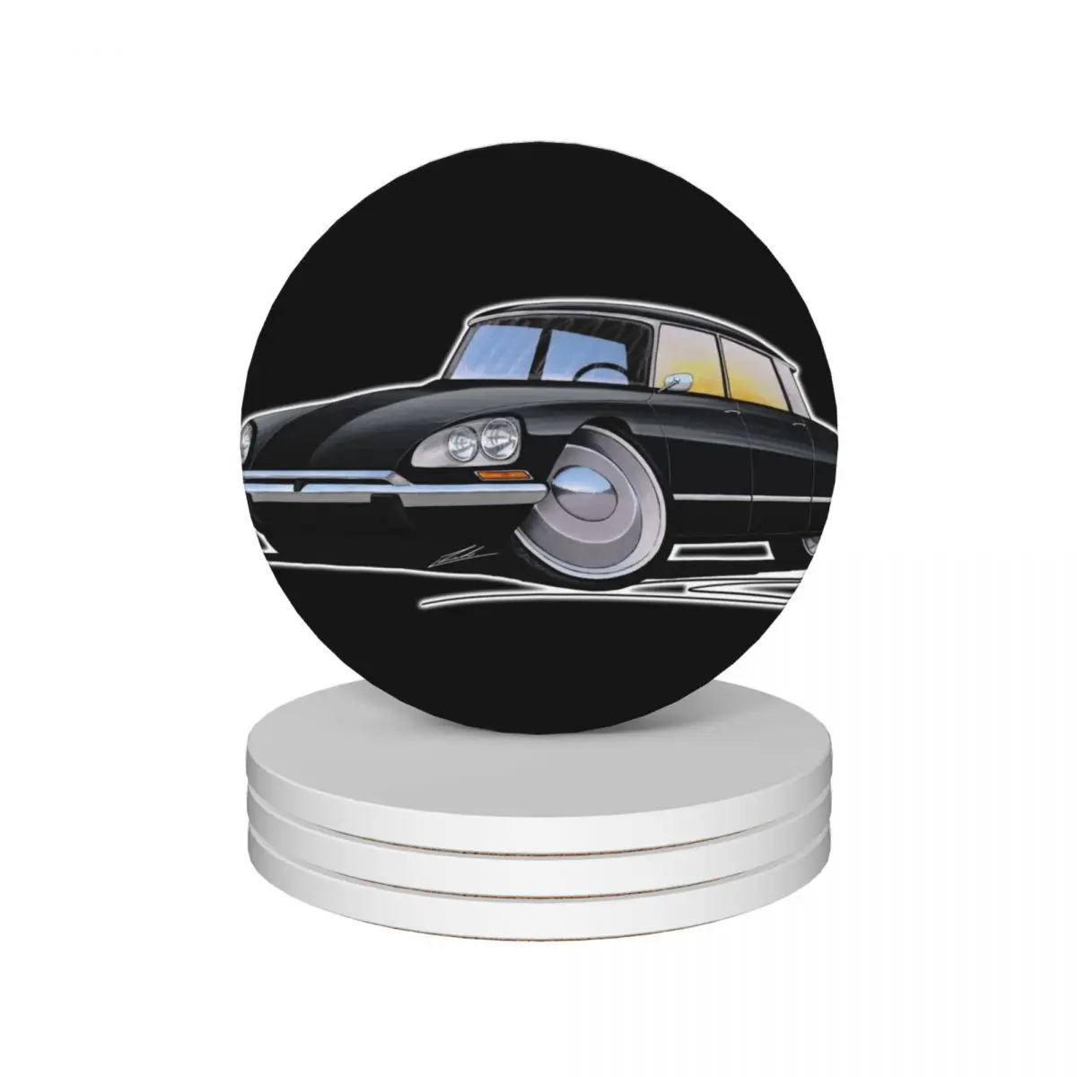 

Citroen DS 21 Black Ceramic Coasters (Set of 4) coffee funny Coasters