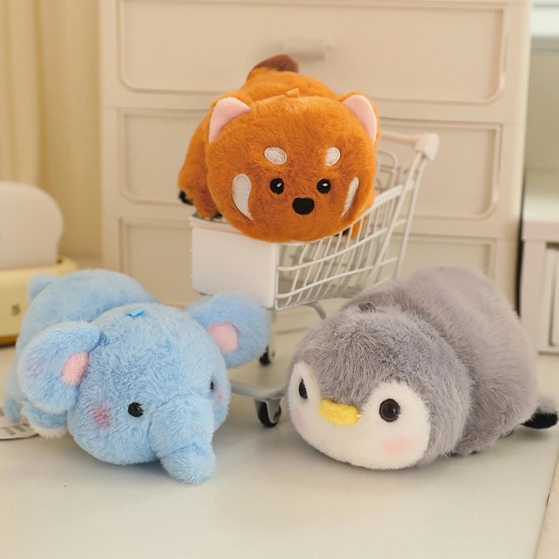 Zabawka pluszowa zwierzątko dwustronne transformujące się, imitacja zwierzęcia, podwójna strona, prezent dla dziewczynek na urodziny, urocza panda, słoń