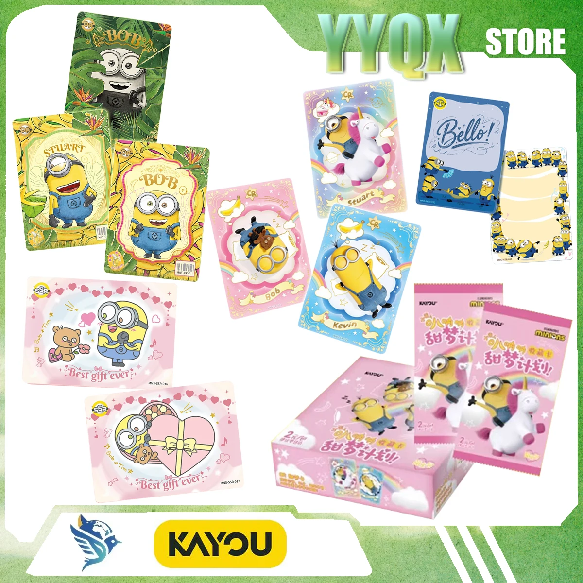 

KAYOU 2026 New Minions Collection Card Periphery Cartoon Cute Movie Surprise Gift Toy Collectibles Decoration Ornament Rare