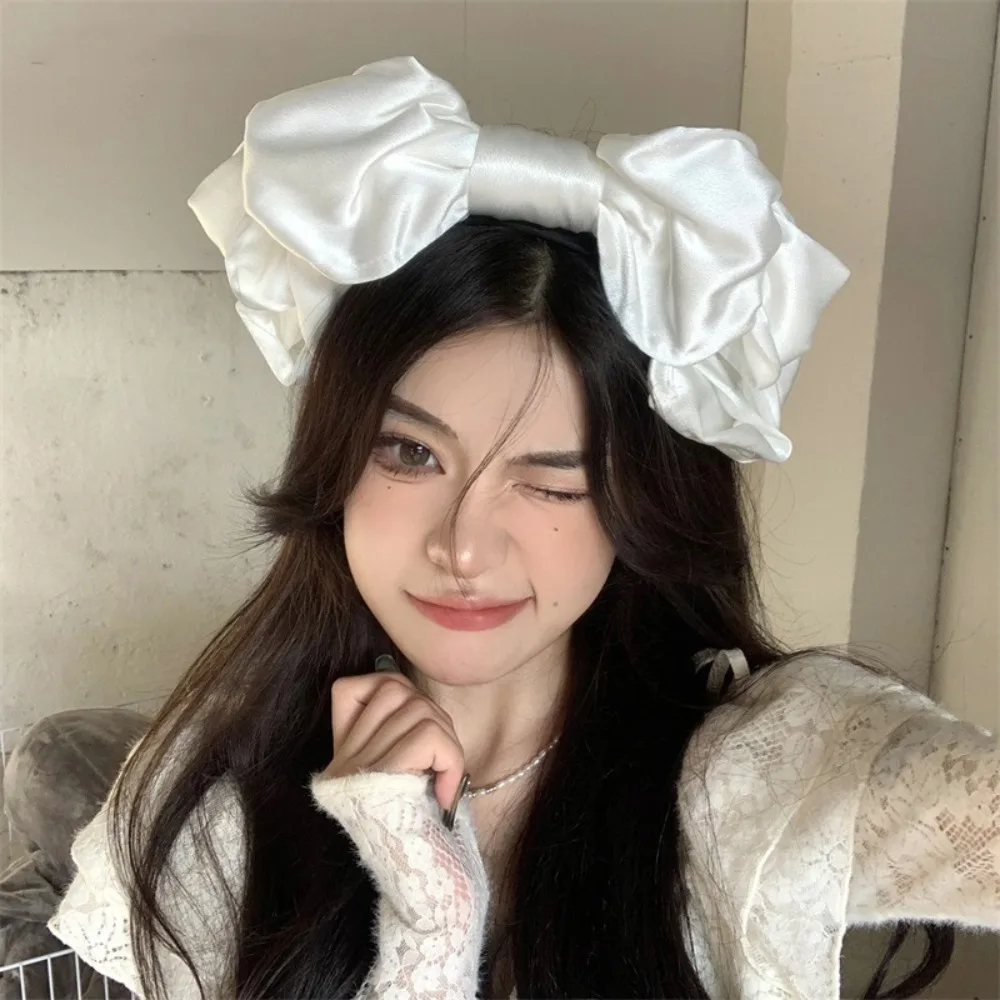 

Big Sweet Bowknot Headband Satin Temperament Lolita Hair Band Hair Accessories Lovely Cosplay Hair Hoop Girls