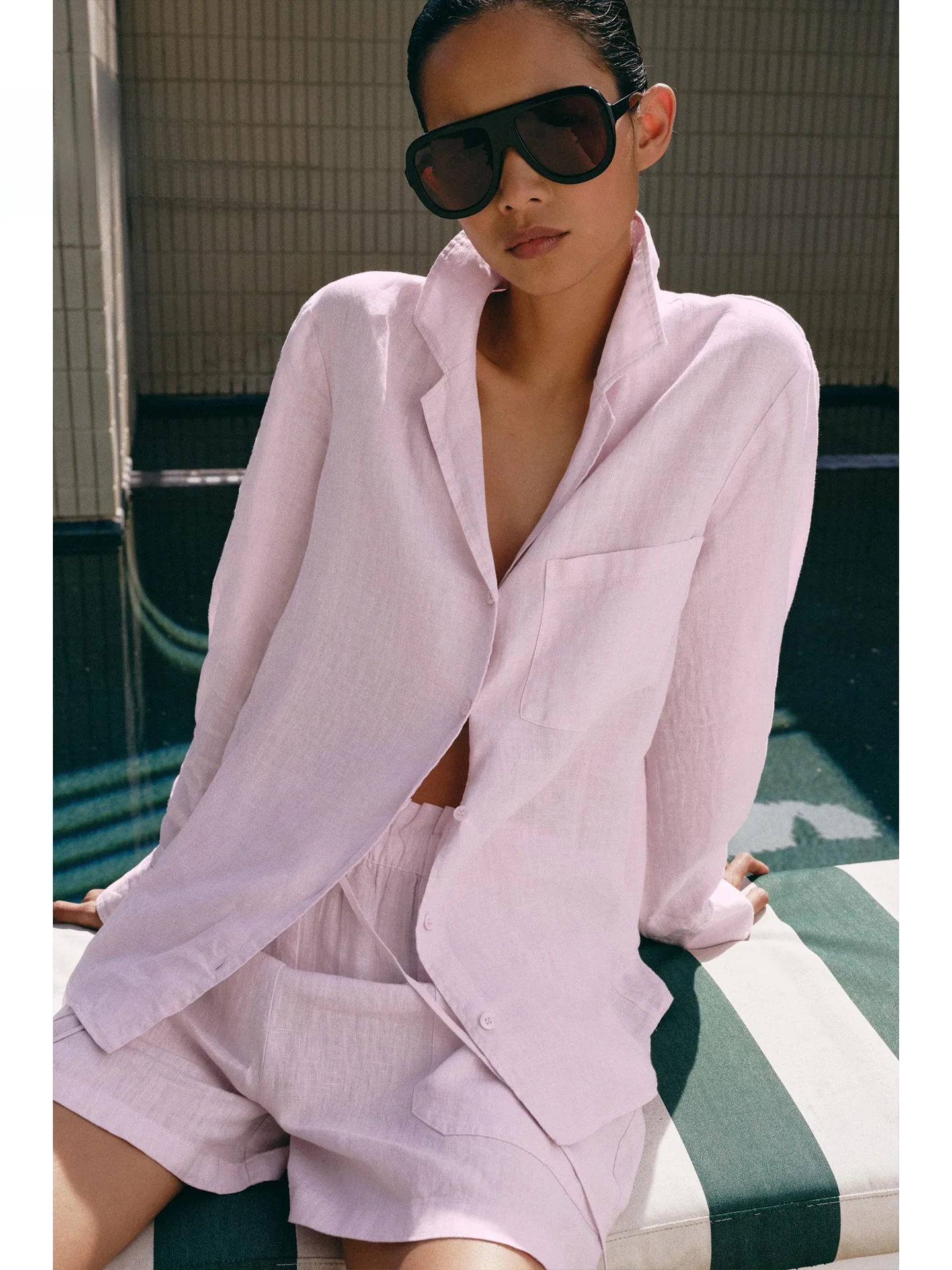 

Summer 2026 Women's Casual Loose Fit Long Sleeve Shirt with Pocket Commute Style Slimming Effect Single Collar Design