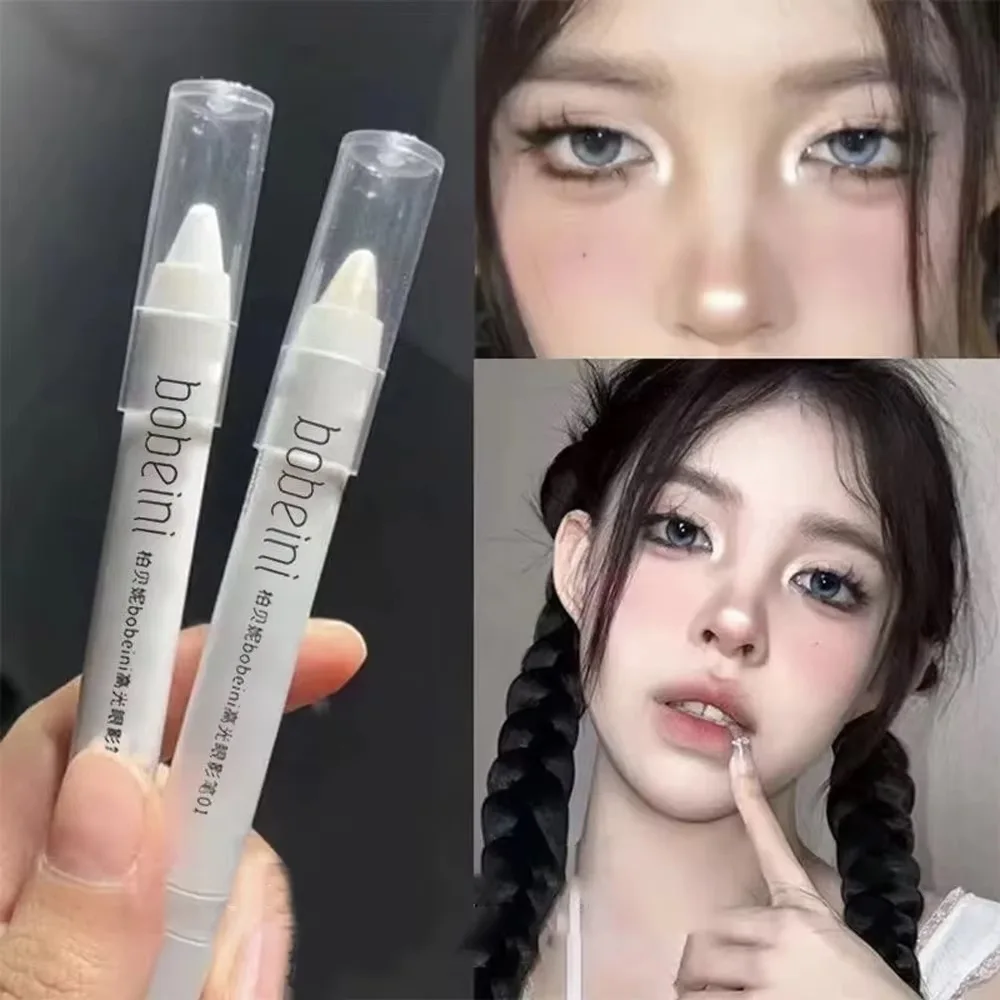 The 3-color highlighter eyeshadow pencil waterproof non-smudging matte brightens eyes easy to use