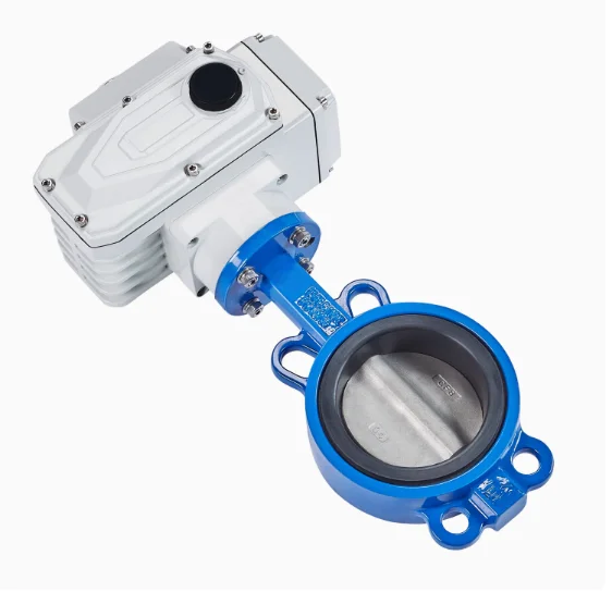 4 بوصة DN 100 DC24v المحرك التلقائي فراشة صمام رقاقة نوع القناة الحديد الكهربائية صمام فراشة بمحرك