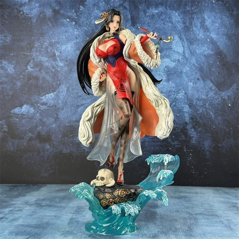 

One Piece Chinese Style Cheongsam Empress Hancock Christmas Skeleton Pipe Anime Figure Model Ornament