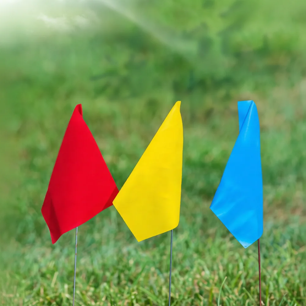 Surveyor Marking Flags Steel Wire Stakes For Irrigation Lines Garden Planting Zone Labels Outdoor Pipeline Site Utility