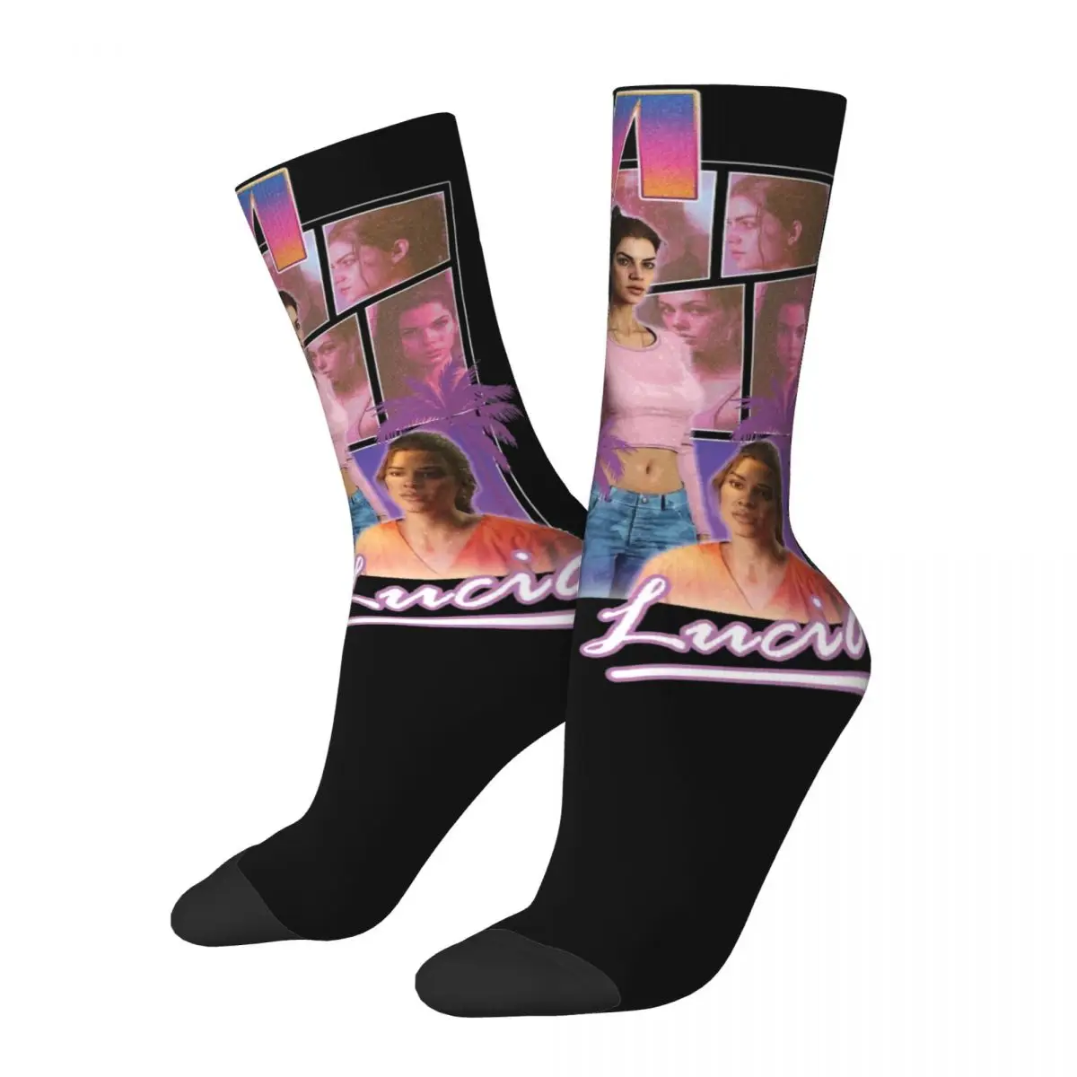 Lucia GTA VI Socks Merch For Men Women GTA 6 New Game Soft Socks Warm Birthday Present