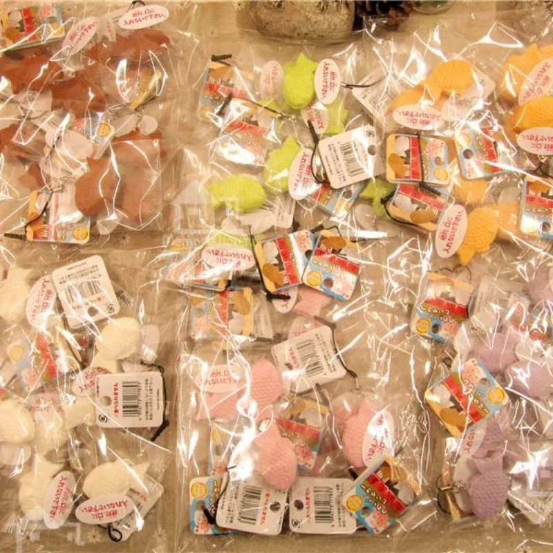 Oryginalna figurka anime Gashapon Cute Kawaii Squeeze Soft Taiyaki Fish Phone Dust Plug Stress Relief Brelok do kluczy Zabawki dla dzieci Prezent