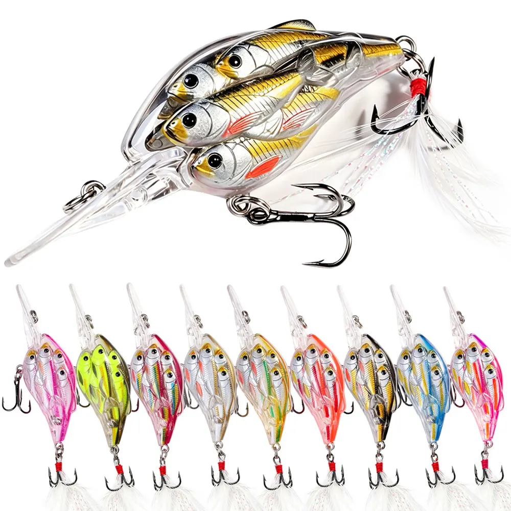1Pc Crankbait Fishing Lures 7.9cm 8.9g Bass Tout Pike Bait Realistic Fish Shape Saltwater Freshwater Artificial Minnow Tackle