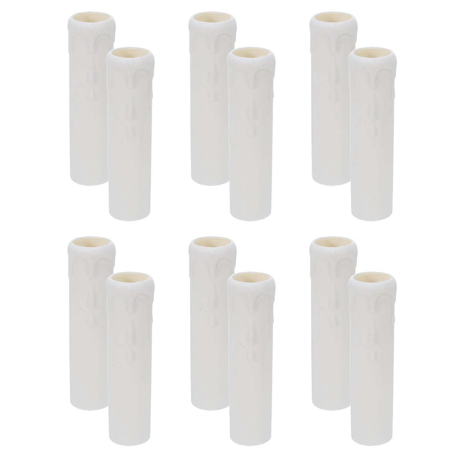 12Pcs Drip Socket Covers Plastic Sleeves for E14 Chandelier Base Lighting Fixture Accessories Vintage Sleeve