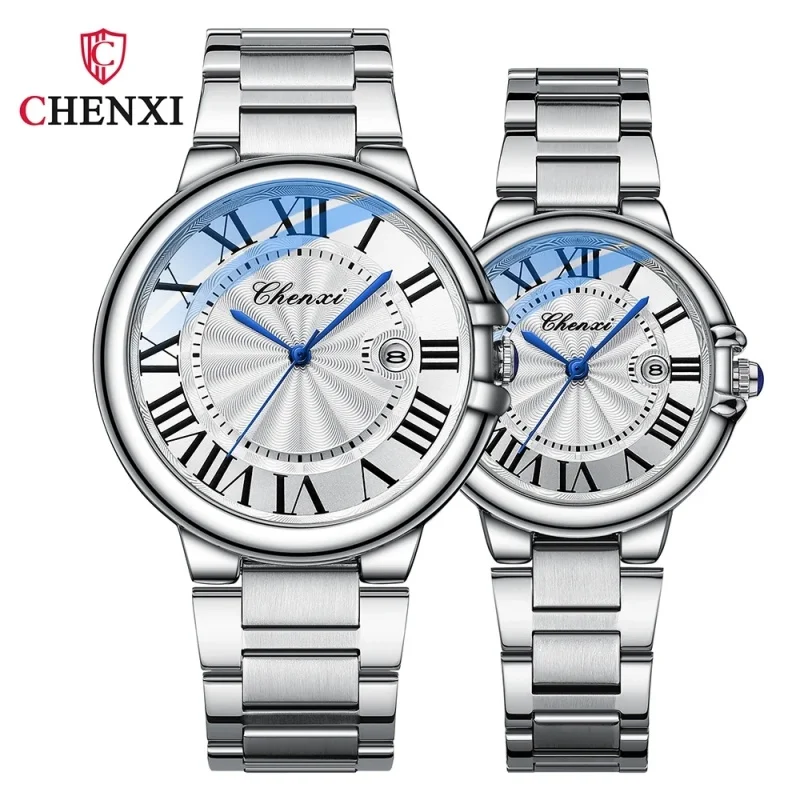 CHENXI 039 Elegant Women Quartz Watches Luxury Fashion Watch Men Luminous Simple Silver Stainless Steel Couple Wristwatch Gifts