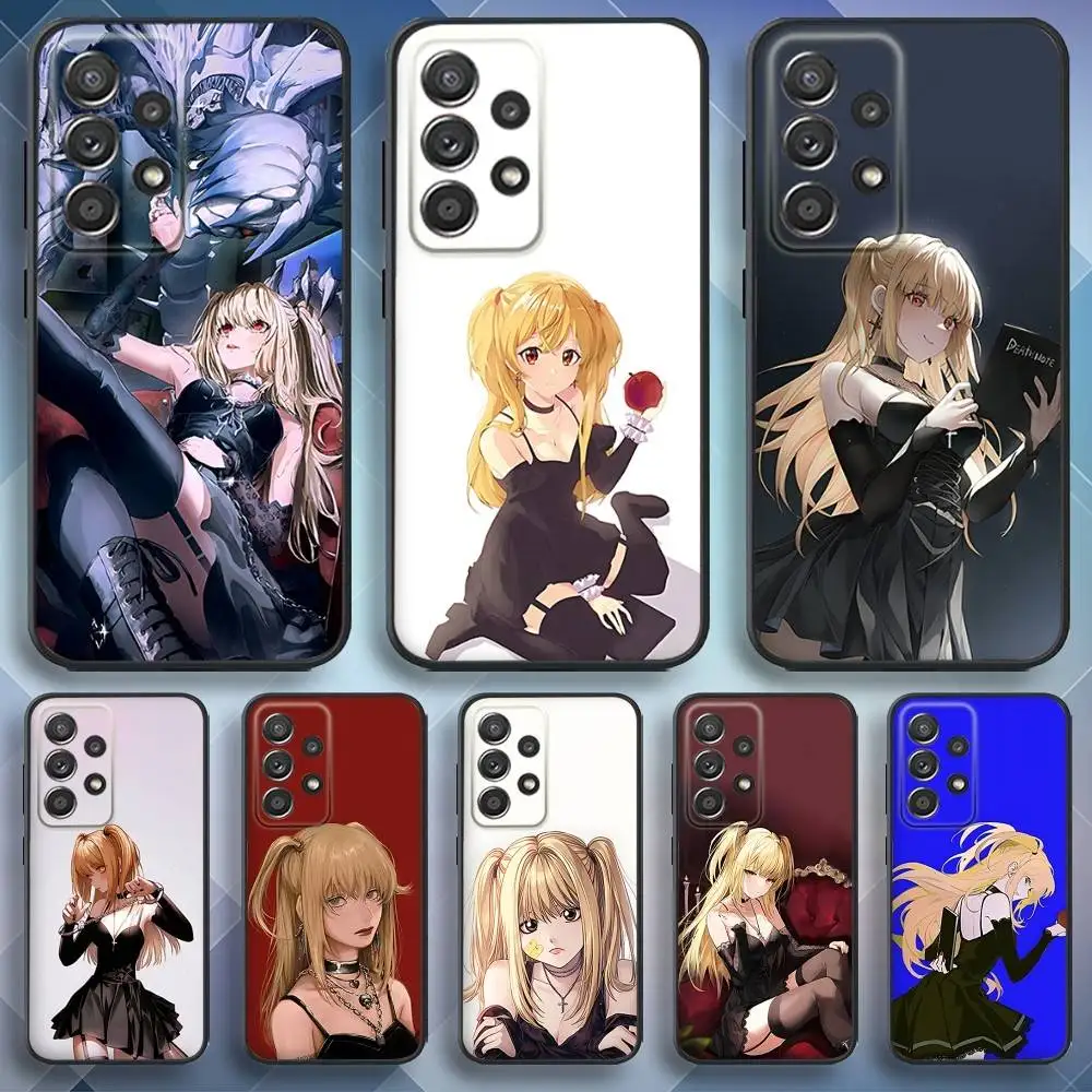 

D-Death Misa Note Anime Phone Case For Samsung S 25,24,23,22,30,21,10,9,Ultra,Plus,Lite,FE,4,5 G Soft Black Case
