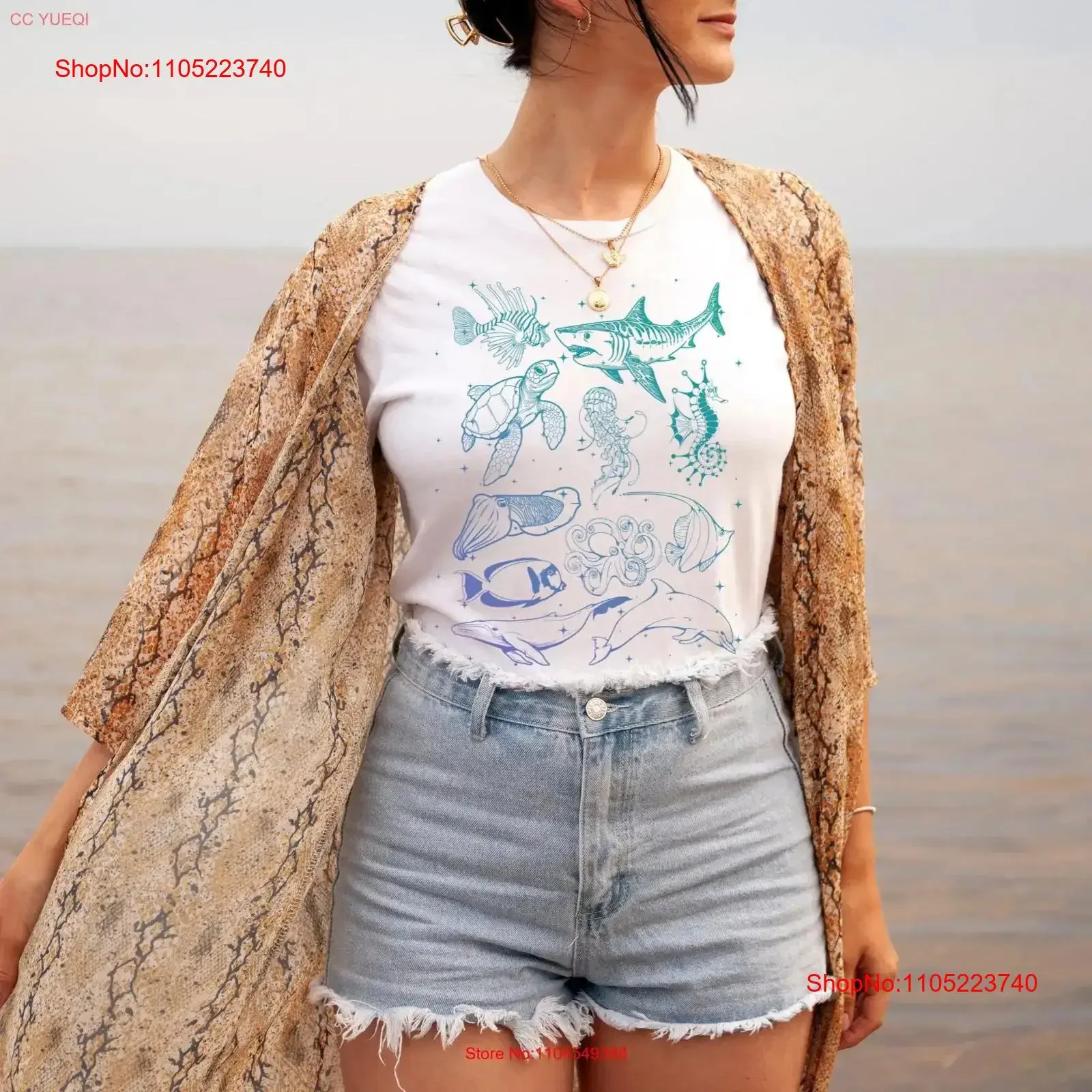 

Футболка «Морская жизнь» защищает океан, подарок для любителей животных, футболка с изображением океана, биологическая морская винтажная стираная дизайнерская одежда унисекс