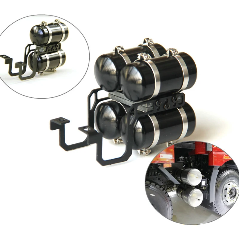 1/14 Metall Simulation Doppel Gas Tank Vier Gas Tank KIT für Tamiya RC Lkw Traktor Scania Benz Volvo MAN Modell Zubehör Spielzeug