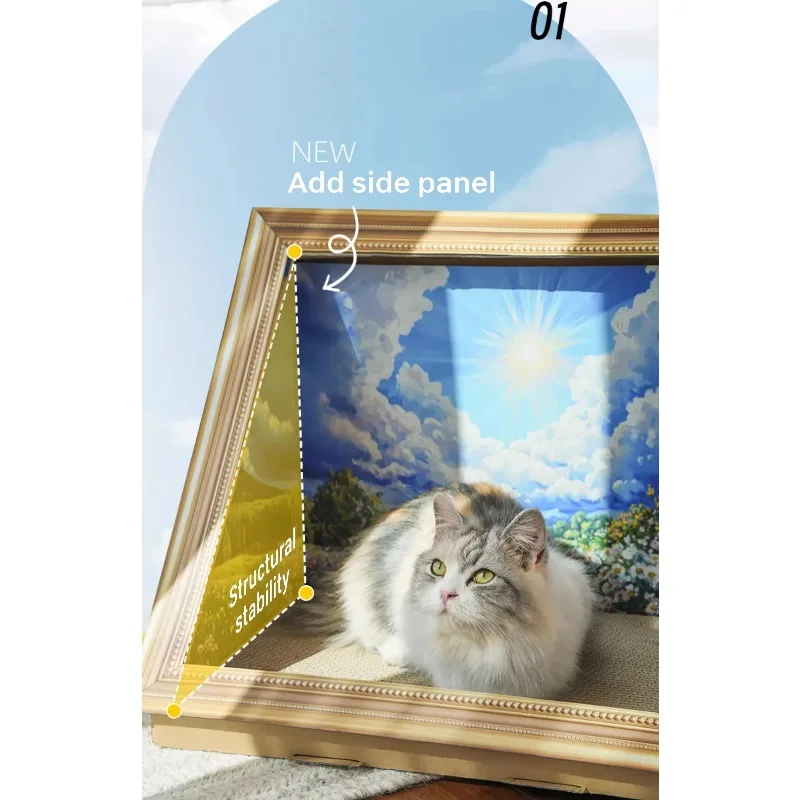Four Seasons oil painting wall-mounted scratch-proof closed environmentally friendly paper cat toy cat bed