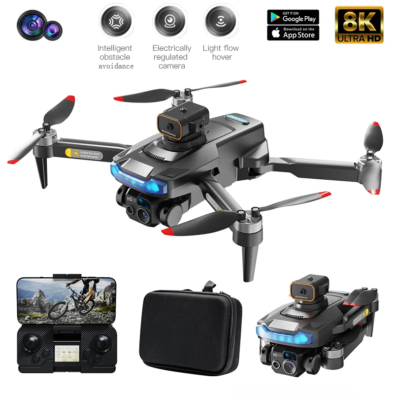 

New P15 Drone Brushless Obstacle Avoidance 8K HD Dual Camera Aerial Photography GPS Automatic Return Remote Control Dron Toy