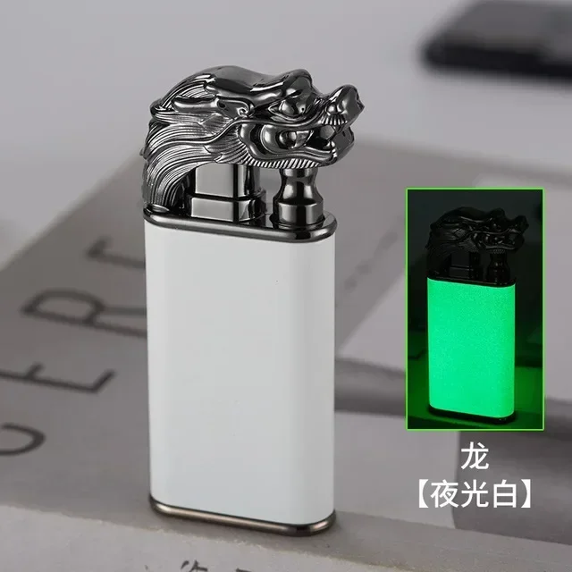 Hot 3D Relief Double Fire Lighter Jet Flame Open Flame Windproof Butane Gas Crocodile Lighter Men\'s Gift Smoking Cigarette Tools