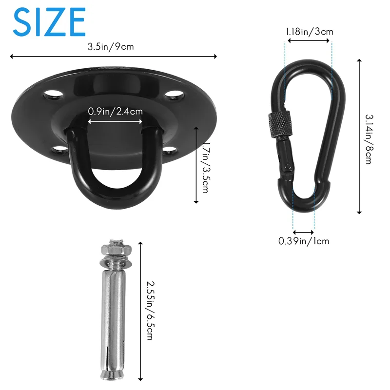 ODIES-2X 천장 후크 행잉 체어, 400KG 천장 후크, 360도 °   회전식 브래킷, 천장용 스윙 후크, 해먹, 펀칭백