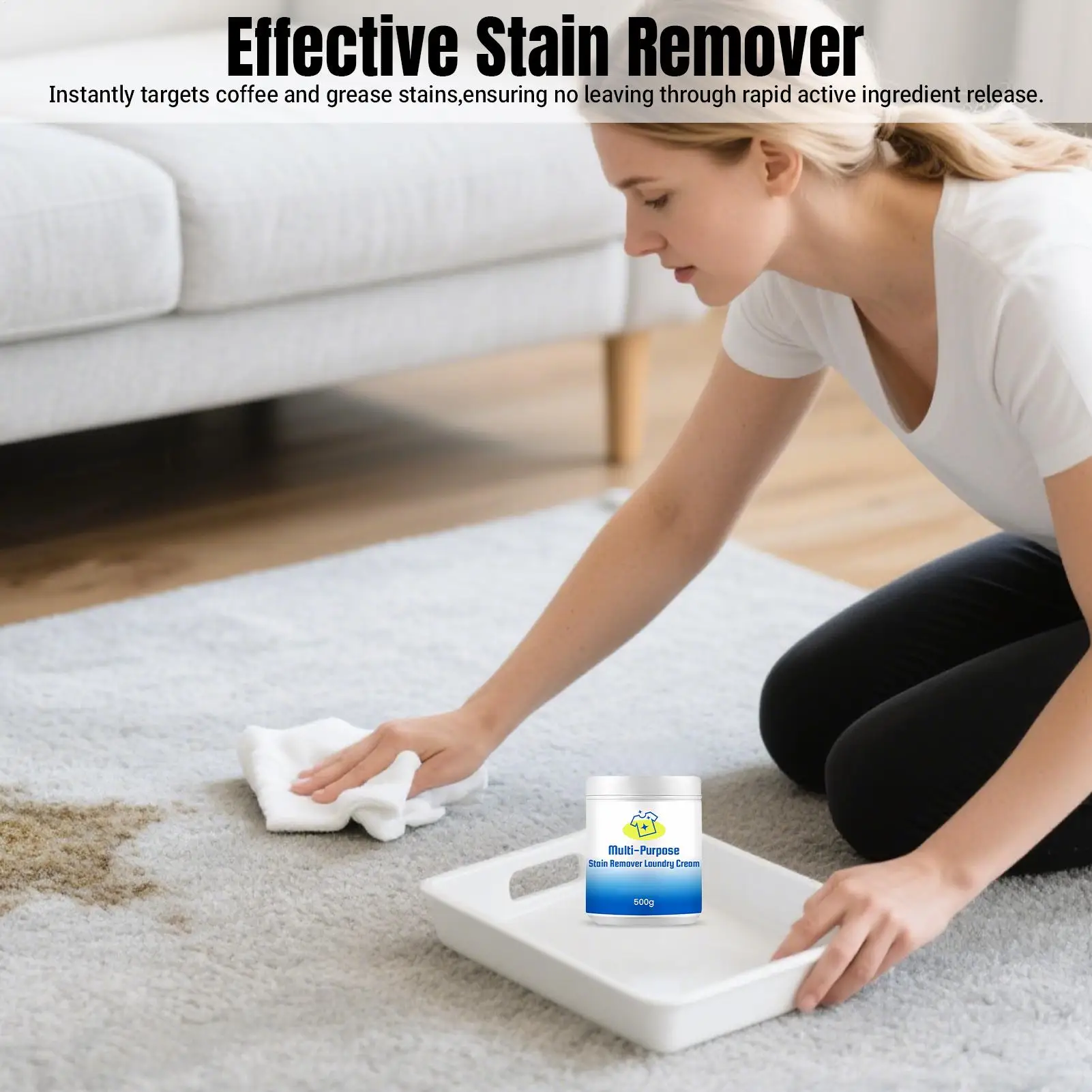 Détachant pour vêtements 500g, nettoyant pour taches tenaces, crème nettoyante à l'huile pour les réunions de famille, pause déjeuner à la maison, pique-nique, événement sportif