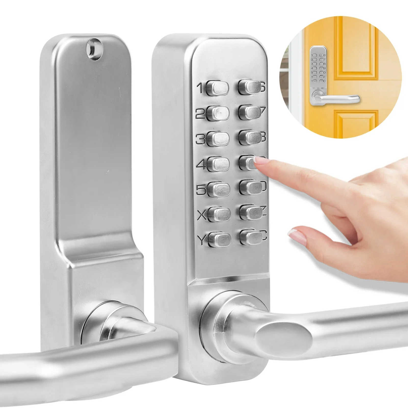 Security Device Keyless Entry Smart Mechanical Door Lock Digital Password Entry Non‑Power Anti‑Theft Safety  Access Ttlock