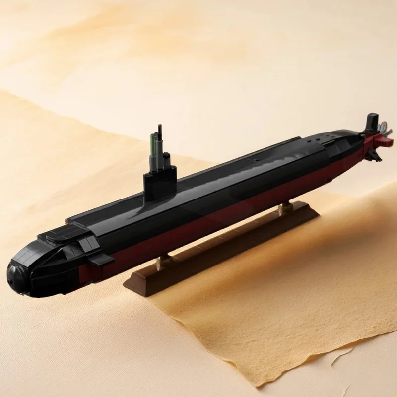 

NEW 954PCS MOC Military Los Angeles Class Submarine V2 Model DIY Creative Assembly Building Blocks Display Birthday Gift Ideas