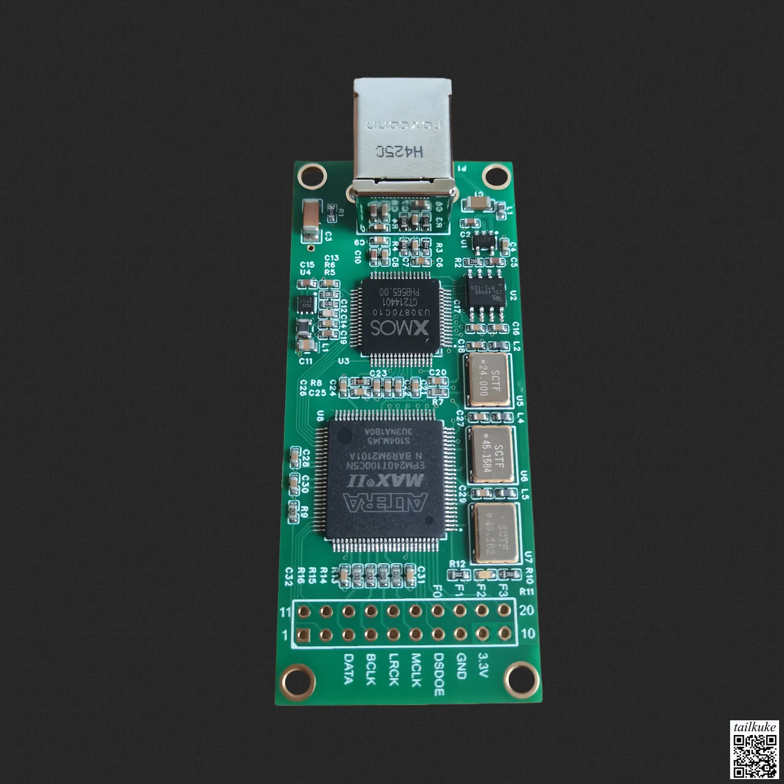 XMOS XU208 Interface CPLD Digital Signal Shaping USB to I2S Asynchronous Daughterboard (DSD256/PCM384)